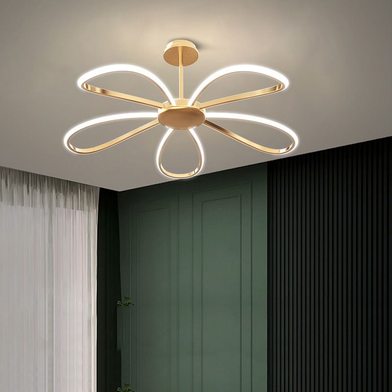Floral Metal Hanging Chandelier Nordic Style LED Pendant Chandelier for Living Room