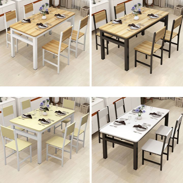 Table de style moderne avec table de hauteur standard de forme rectangulaire et base de 4 jambes