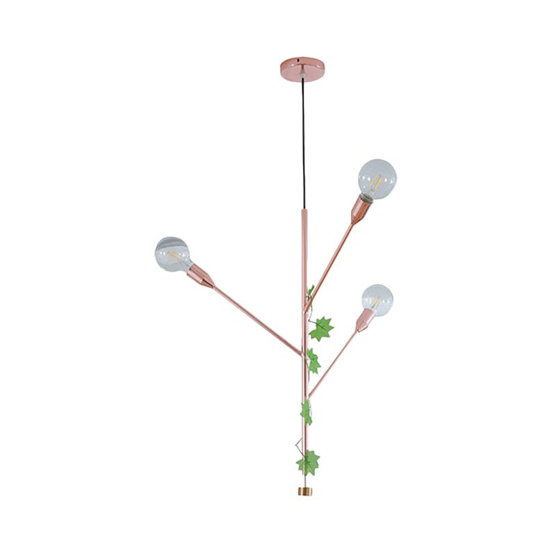 Lámpara de colgante de rama Metal moderno 3/6 luces de oro/rosa Gold Grupante para comedor para comedor