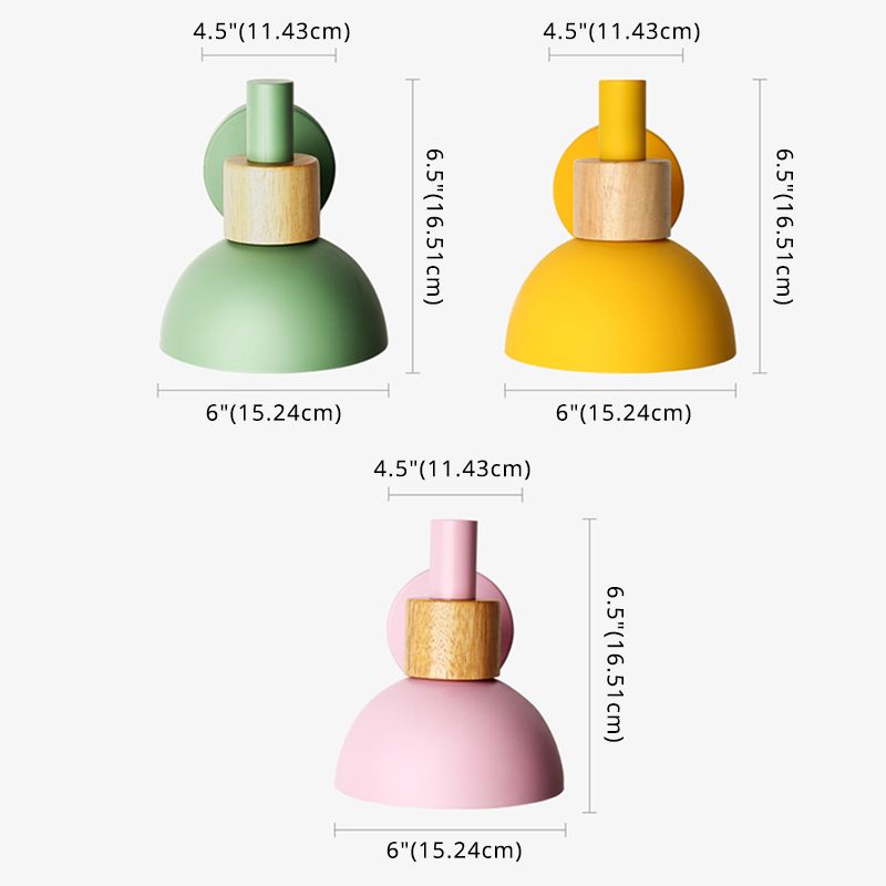 Lámpara de montaje de pared de decoración de macarrones 1 cabezal de estilo nórdico de estilo de estilo para el corredor de cabecera