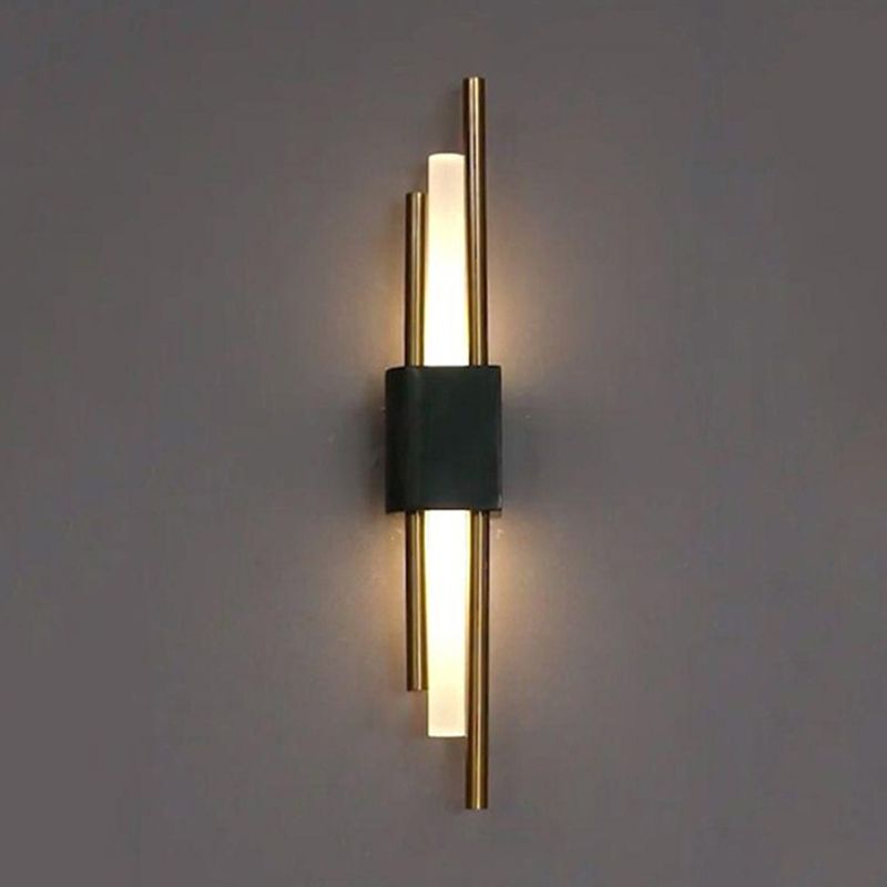 Modern Stone Wall Sconce Cylinder Shape Wall Light with Acrylic Shade for Living Room