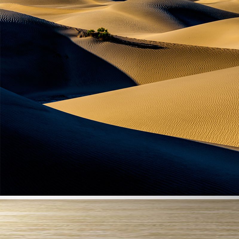Contemporary Desert Shadows Mural Decal Non-Woven Moisture Resistant Yellow Wall Decor