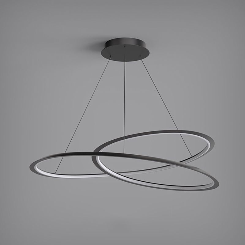 Black Aluminum Hanging Pendant Lights Contemporary Hanging Lamps for Living Room