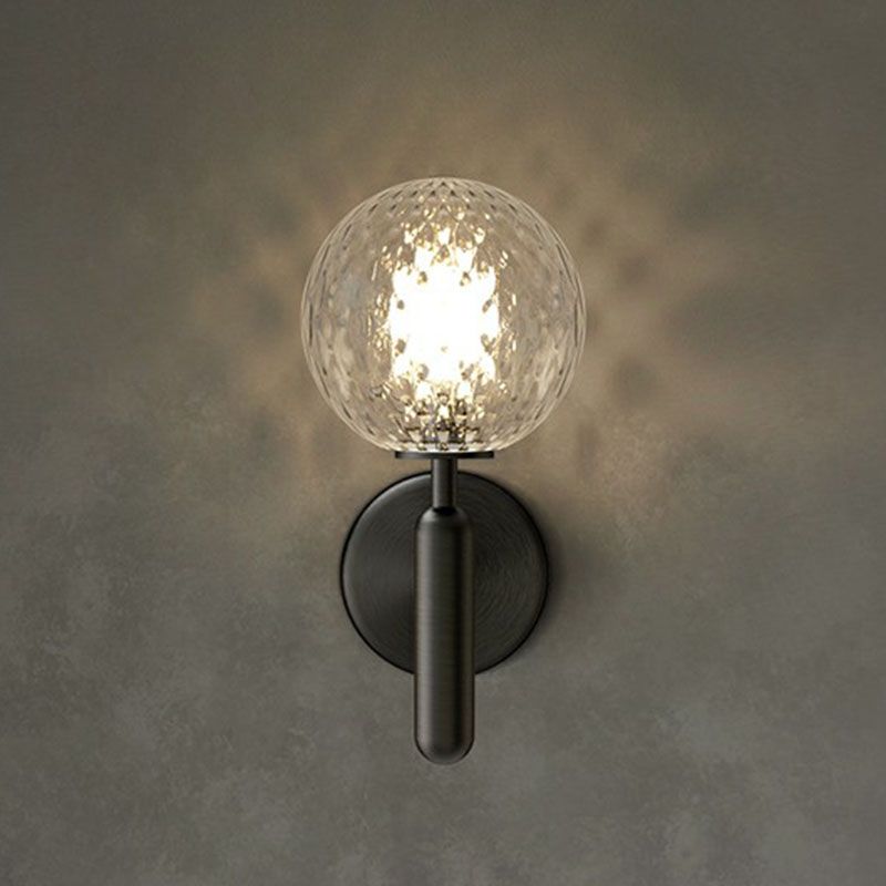 Ball Wall Sconce Light Fixture Simplicity Glass 1-Light Stairs Wall Mount Lighting