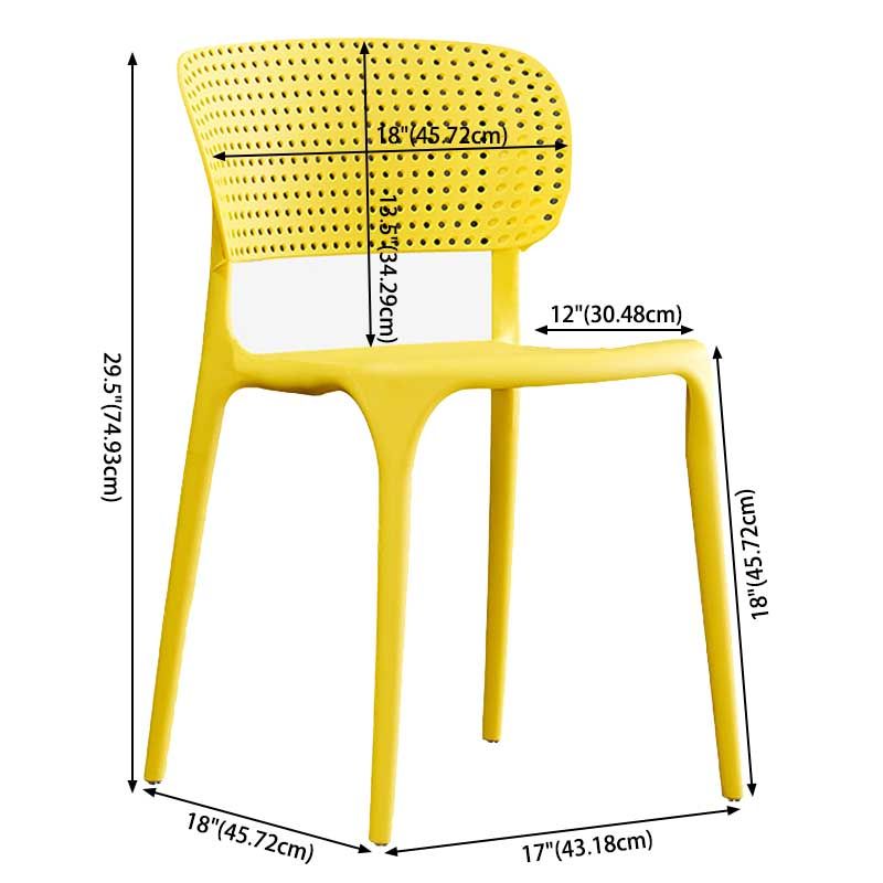 Silla lateral de plástico de comedor de estilo glamor