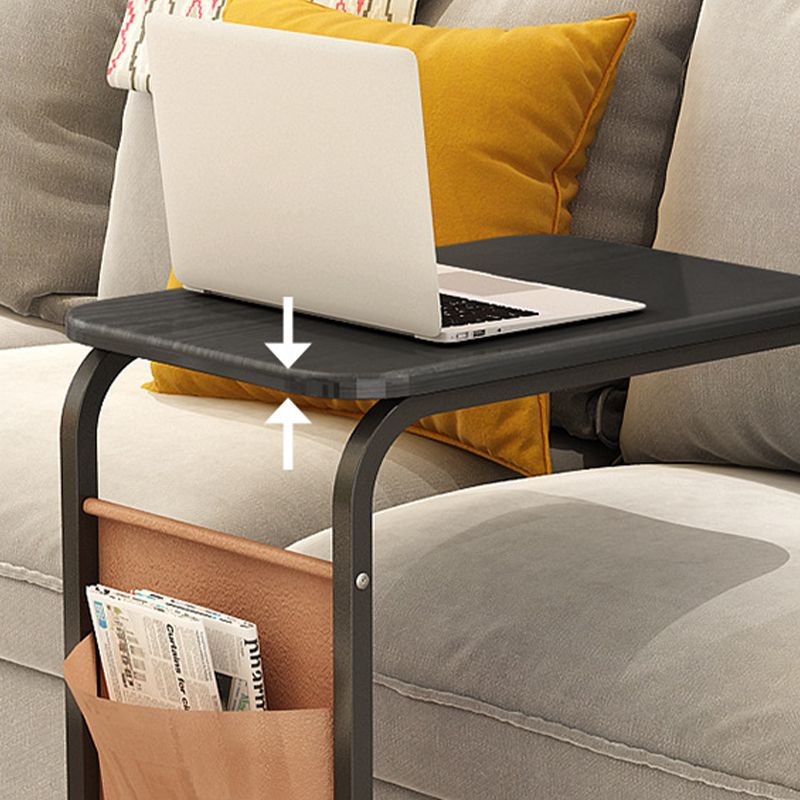 Modern Wood Corner Table Side Rectangular End Table with Storage
