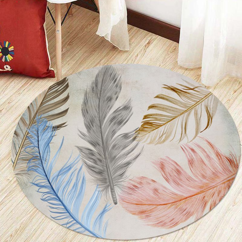 Comfort Bedroom Rug Multi Colored Geo Printed Indoor Rug Polyster Non-Slip Washable Area Carpet