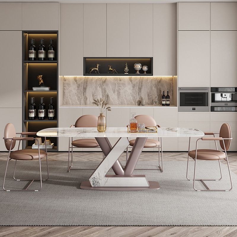 Luxury Sintered Stone Top Dining Set Rectangle 1/4/5/7 Pieces Dining Room Table Set