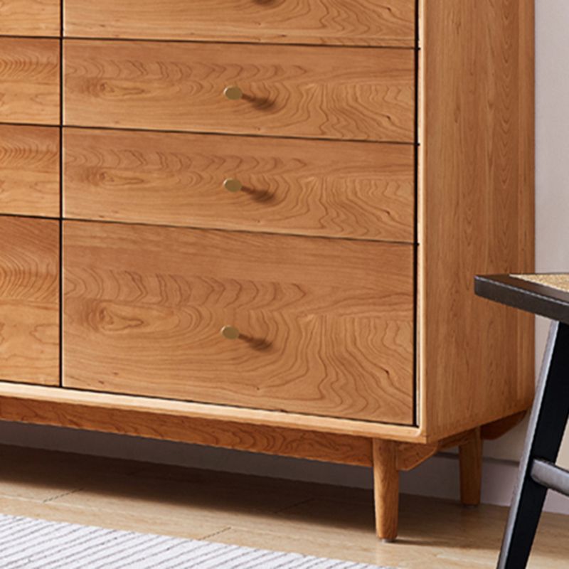 Traditional Horizontal Double Dresser Wood Storage Dresser with Drawers for Home