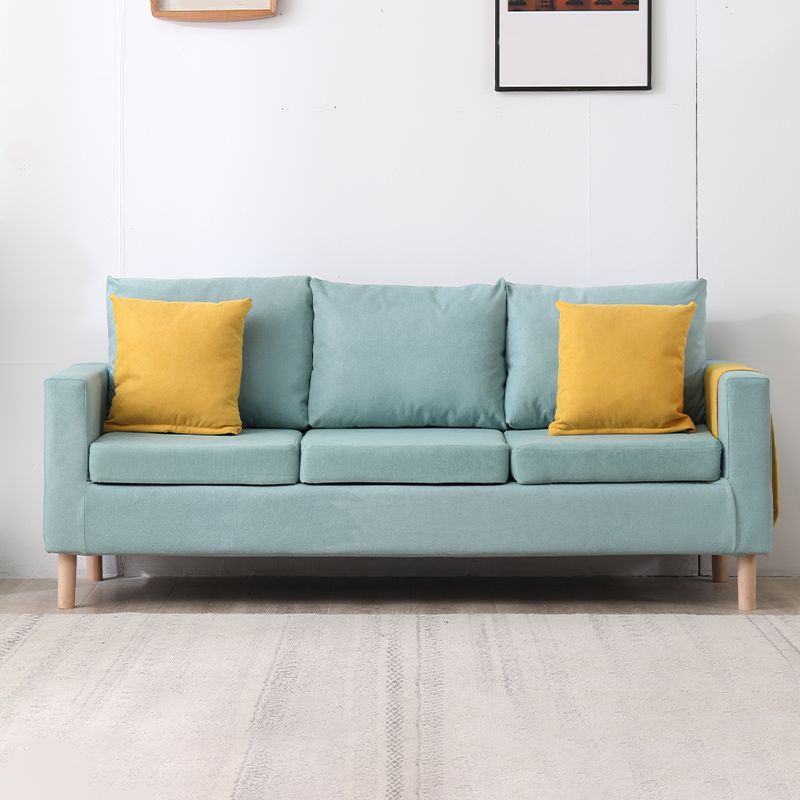 Modern Square Arm Standard Sofa Wooden Settee for Living Room