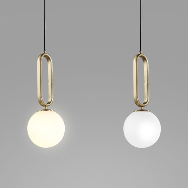 Lampada appesa alla palla bianca SEMPLICITÀ STHILE GLIGLIE LUCE PENDANTE APPOSTAZIONE PER CAMERA