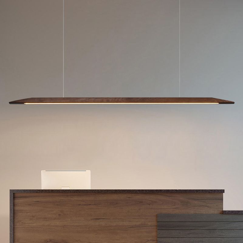 Wood Hanging Pendant Lights Minimalism Linear Hanging Lamps for Office