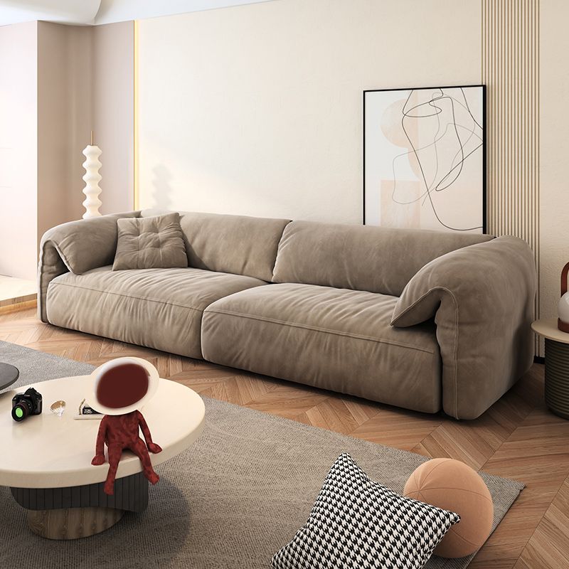 Modernism Pillow Top Arm Sofa 41.34-In D Leather Down Fill Sofa