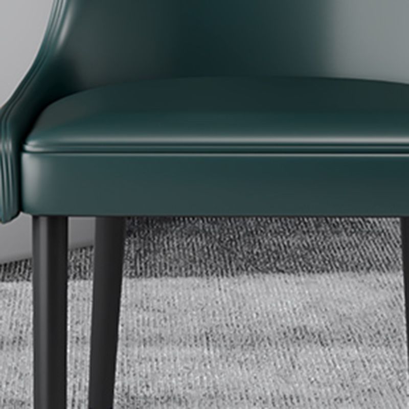 Scandinavian Style Wingback Side Chair Leather Dining Armless Chairs for Home Use