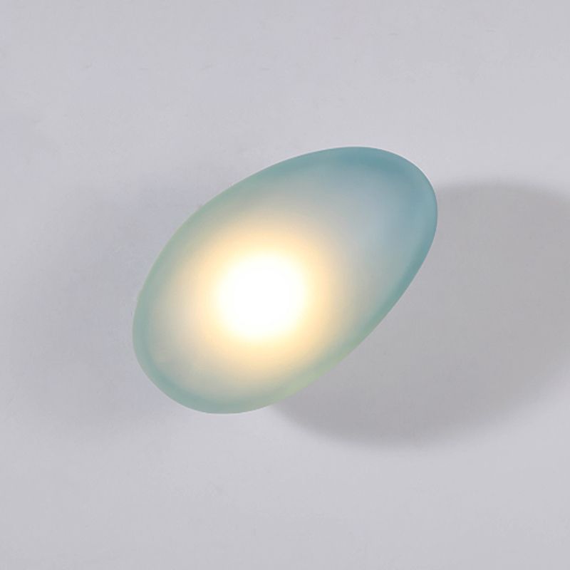 Nordic Style LED Wall Light Cobblestone Shape Wall Lamp with Glass Shade for Living