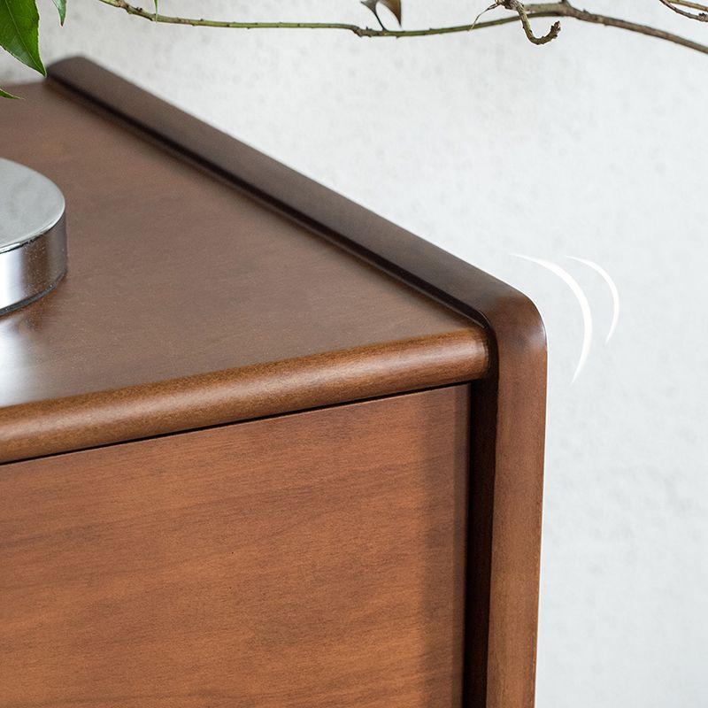 Mid-Century Modern Solid Pine Storage Chest with Drawers for Home