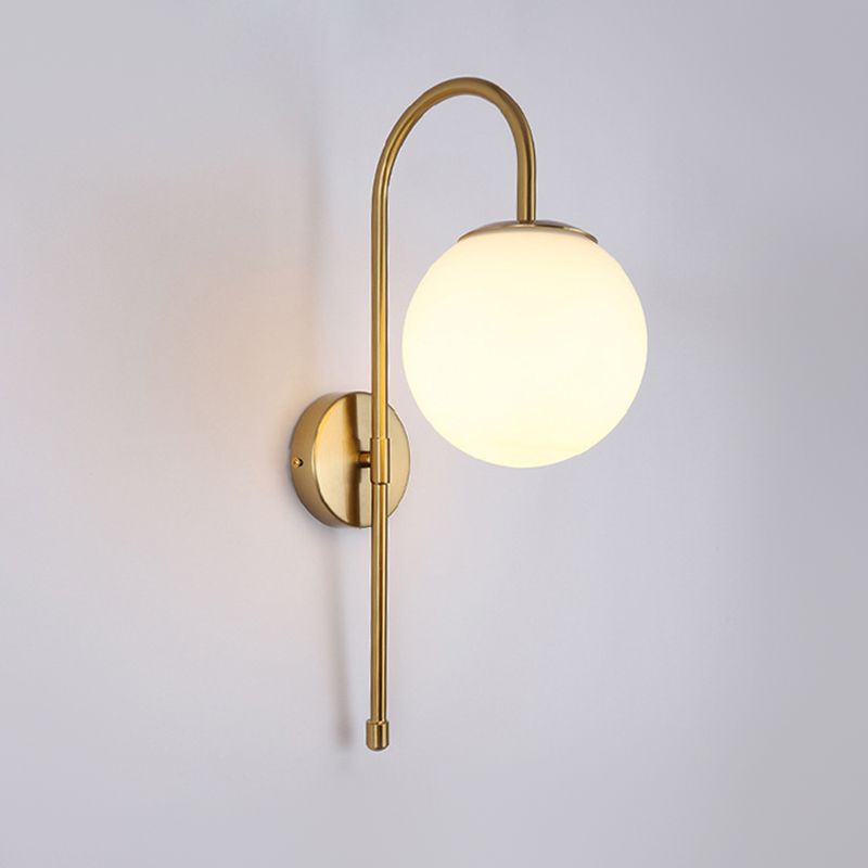 Kugel Schatten Glas Wandleuchter moderner Stil 1 Lichtwandhalterung Leuchte in Gold