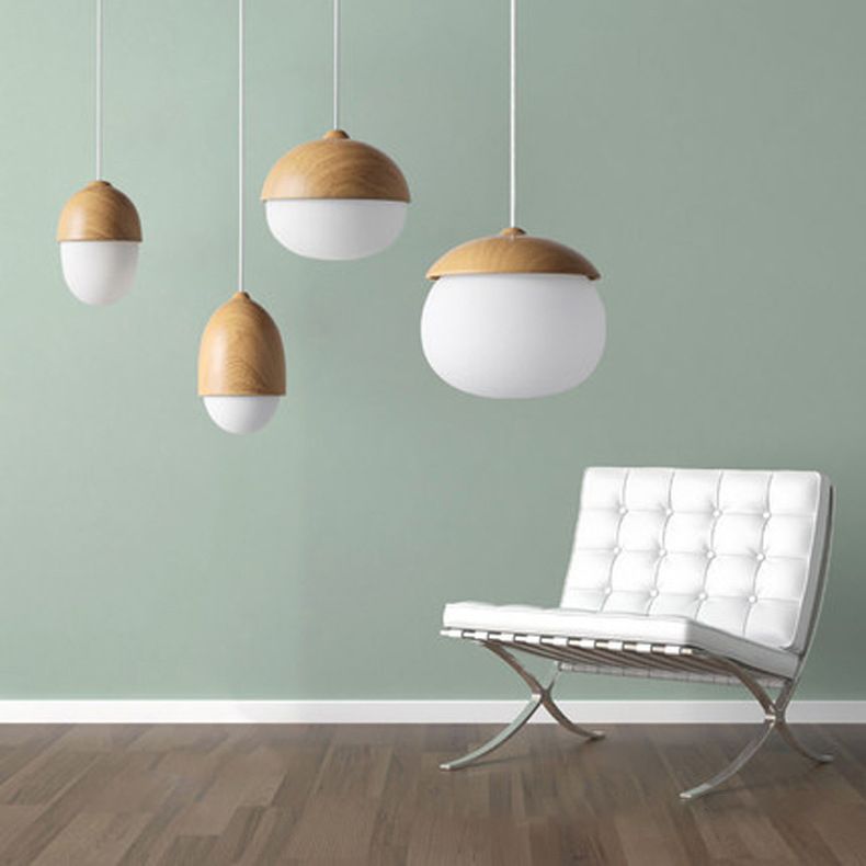 1 Luce appeso a sospensione moderna semplice Apparecchiatura a soffitto in vetro d'acqua per il ristorante