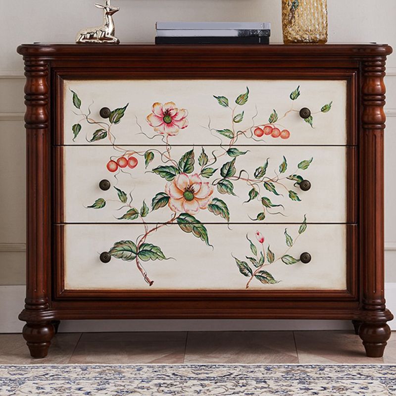 Ornate Traditional Dresser Wood Storage Chest with Drawers for Bedroom