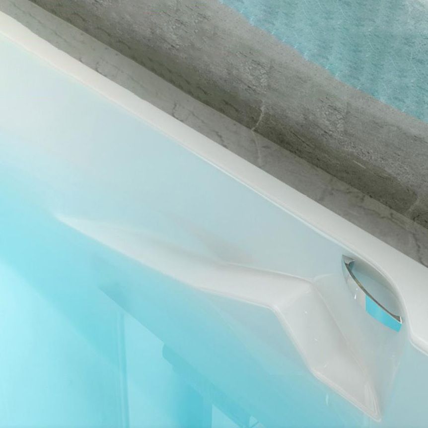 Modern Acrylic Rectangular Bathtub White Drop-in Soaking Bath