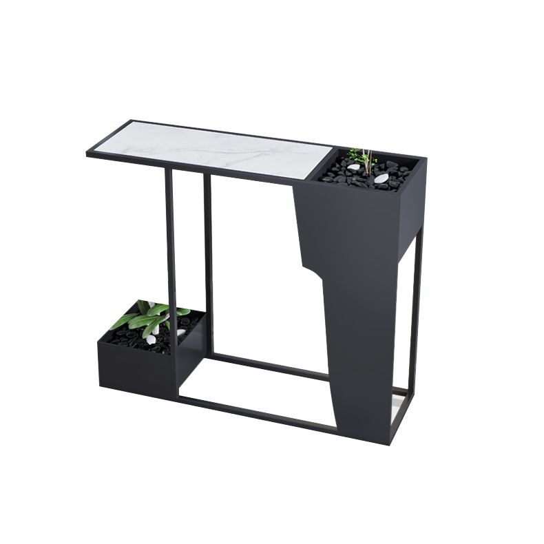 Contemporary Rectangle Console Table Black Console Sofa Table for Hall