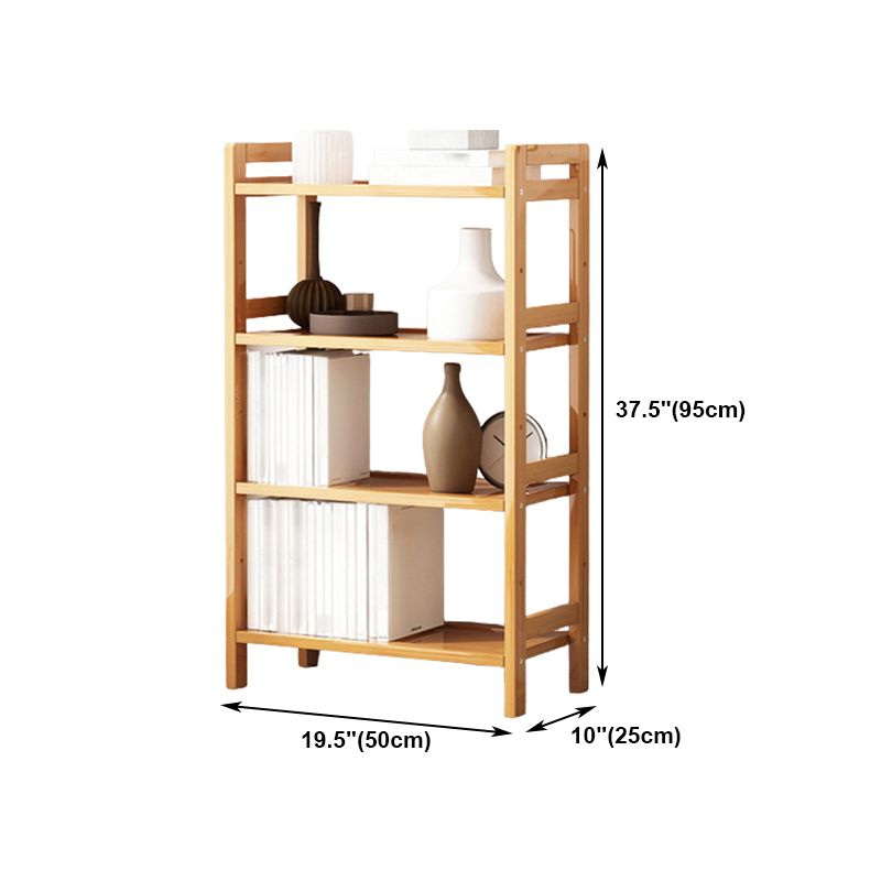 Etagere Bookcase Bamboo Open Back Shelf Bookcase for Study Room