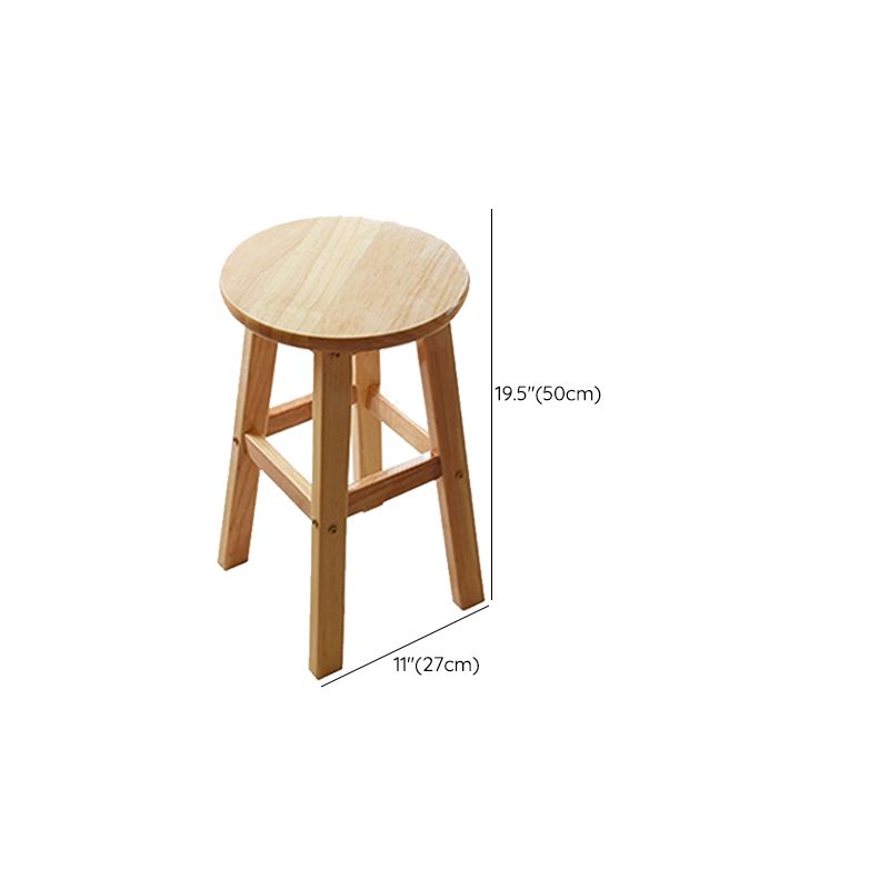 Light Wood Finish Counter & Bar Stools Modern Indoor Stools with 4 Legs
