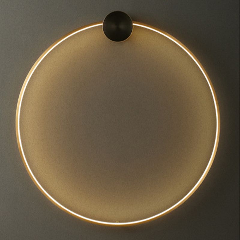 Metal Round Shape Wall Lighting Modern Style 1 Light Wall Mounted Light Fixture