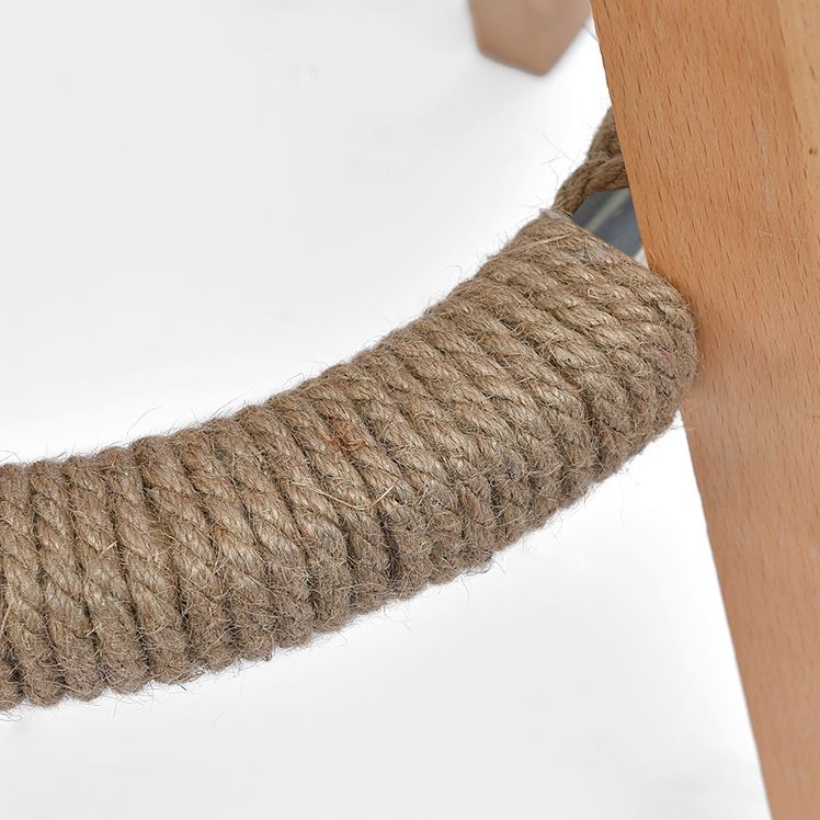 Low Back Dining Stool Beech Armless Bar Stool with Wood Base