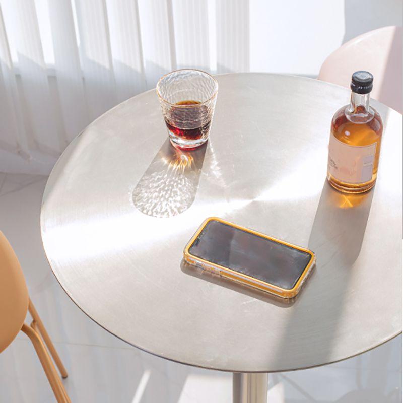 Industrial Metal Bar Dining Table Round Bistro Bar Table with Pedestal