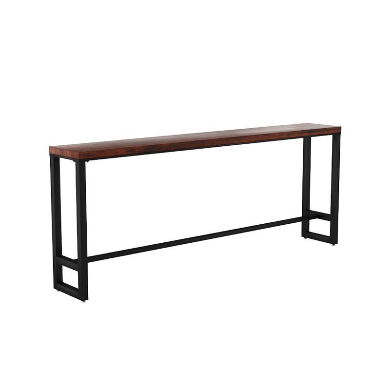 1/4 Pieces Industrial Rectangle Solid Wood Pub Table with High Stools