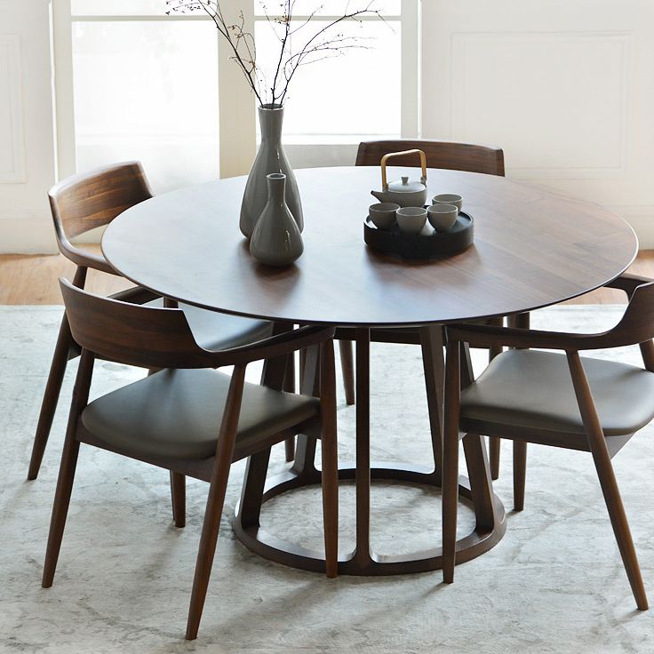 Pine Solid Wood Dining Table Modern Solid Wood Pedestal Dining Table
