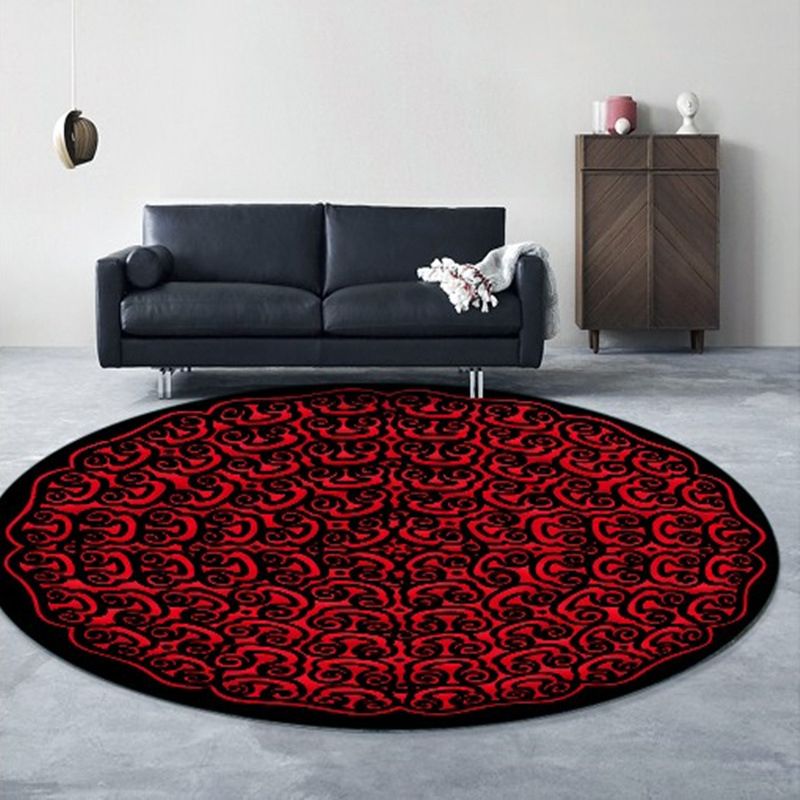 Bohemian Round Rug Polyester Rug Stain Resistant Rug for Living Room Bedroom