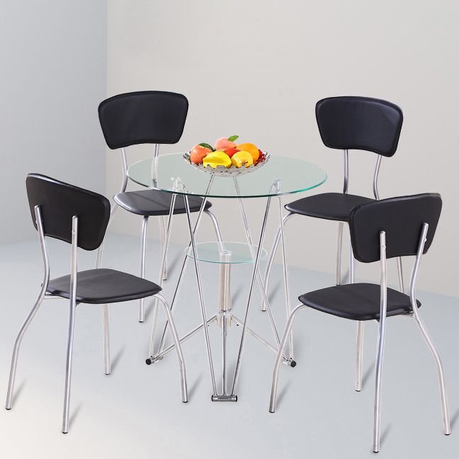 Mesa de comedor de cocina de estilo moderno mesa redonda con base de metal para el hogar