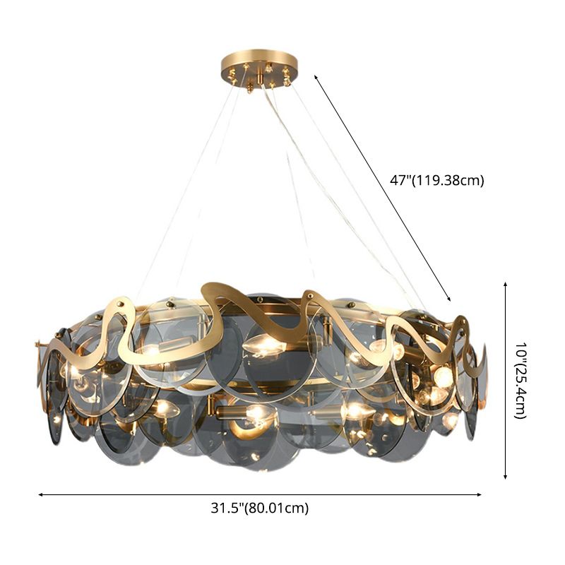 Glass Pendant Light Geometric Contemporary Ceiling Light for Living Room