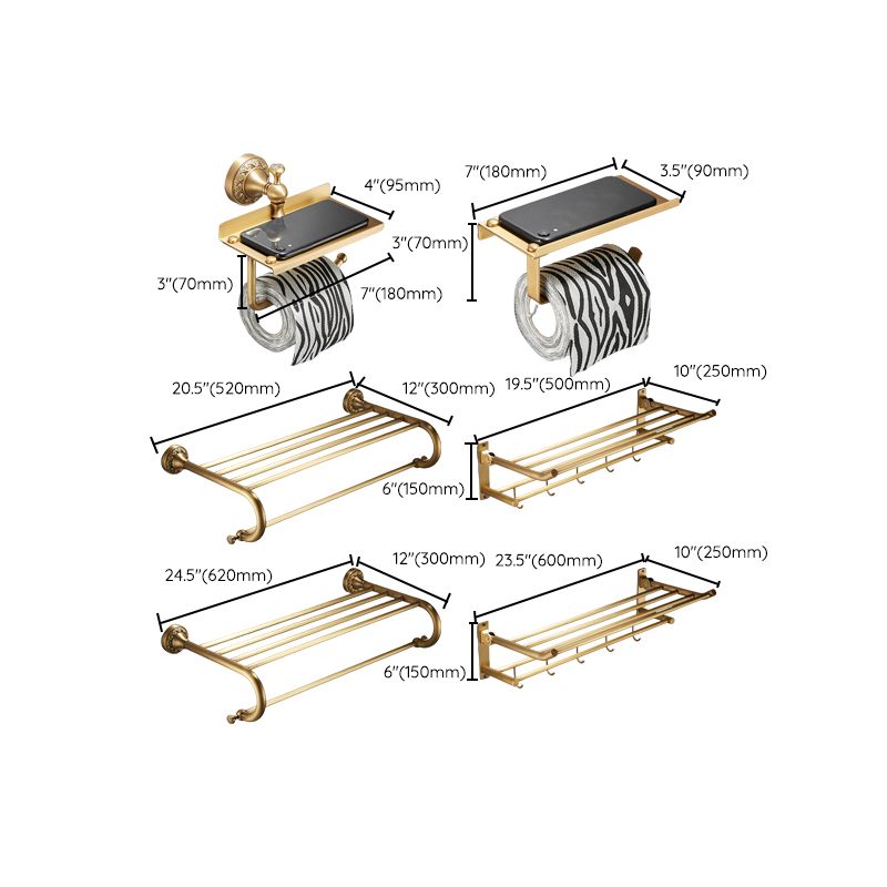 Traditional Brushed Brass Bathroom Accessory As Individual Or As a Set