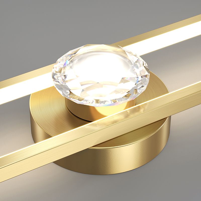 Modern LED Metal Wall Sconce Linear Shape Wall Light with Acrylic Shade for Bedroom