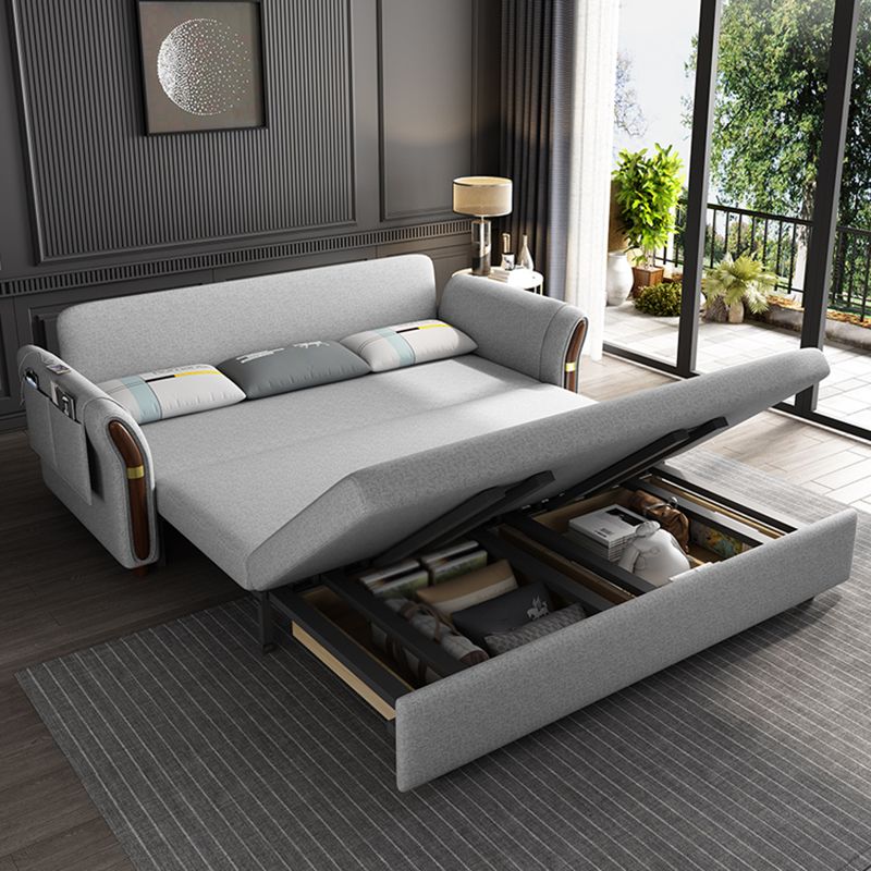 Foldable Glam Sleeper Sofa Flared Arms Convertible Sofas with Storage