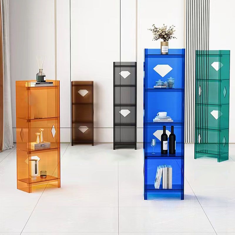 Contemporary Closed Back Cube Bookshelf Acrylic Bookcase for Home Office