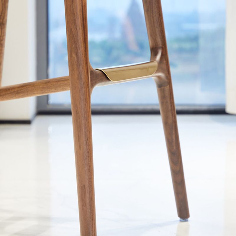 Indoor Solid Wood Bar Stool Living Room Bar Stool with Footrest