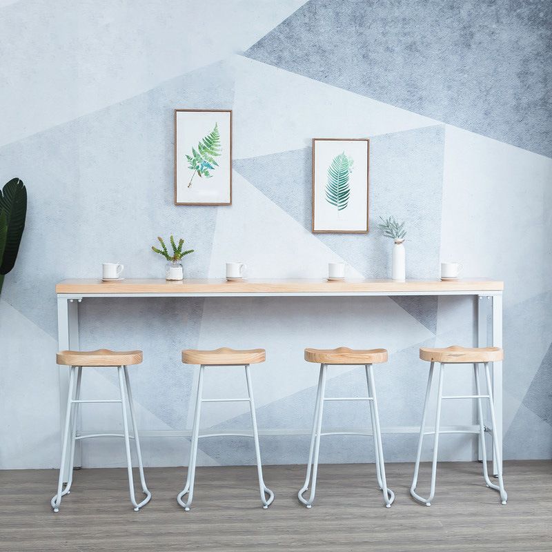 Solid Wood Counter Stool Contemporary Armless Stool for Living Room