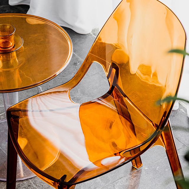 Indoor-Outdoor Plastic Side Chair Stacking Dining Accent Chair