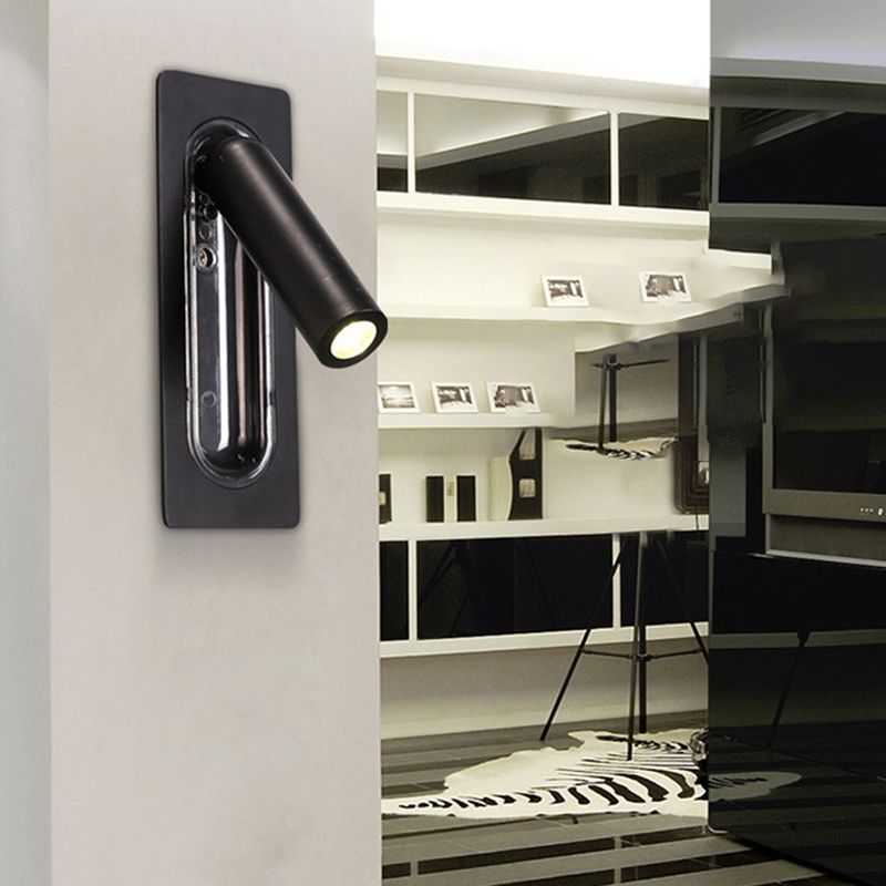 1-Light Geometric Wall Mount Light Modern Style Metal Reading Wall Lamp