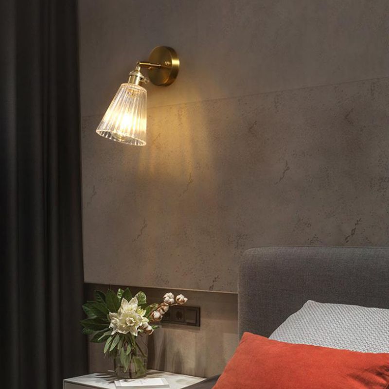 Glass Geometric Wall Sconce Lighting Industrial Style 1 Light Wall Mounted Light