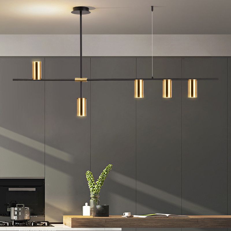 3 / 4 / 5 - Light Pendant Ceiling in Black & Gold Iron Post Modern Kitchen Island Lighting
