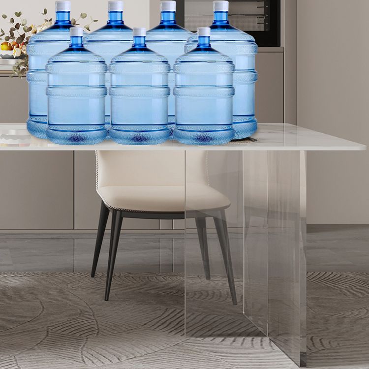 Sintered Stone Dining Table Rectangle Acrylic Base Dinner Table for Dining Room