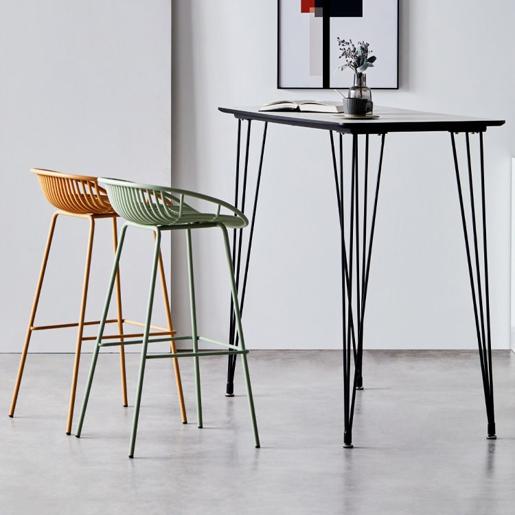 Modern Style Bar-stool Metal Counter Bar Stool with Metal Legs for Kitchen