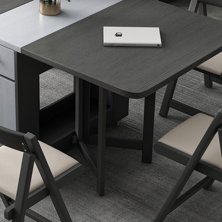 Modern Style Rectangle Folding Dining Table, 59" x 31.5" x 29.3"