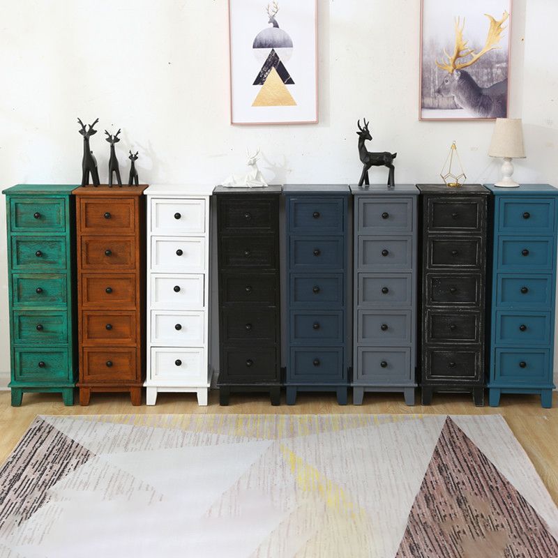 Coastal Dresser Solid Wood Storage Chest with 4/5/6 Drawers , 11.7-inch Width