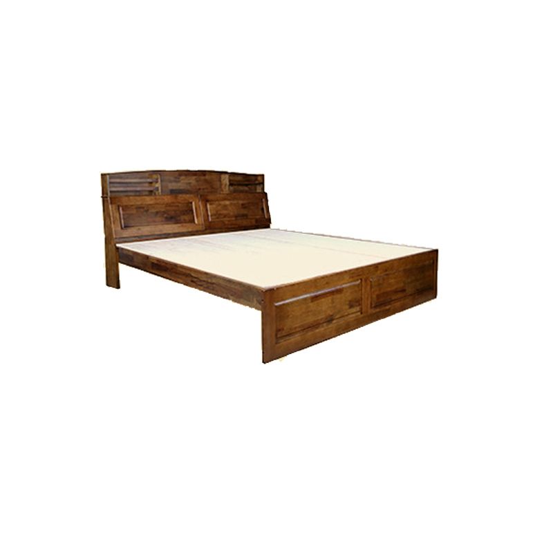 Mid-Century Solid Wood Standard Bed Footboard Bed with Headboard